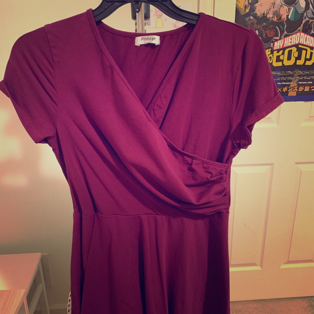 Maroon evening dress size L/XL Pintage